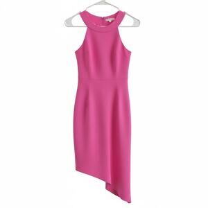 Rachel Roy xs barbie core asymmetrical neon pink office career dress